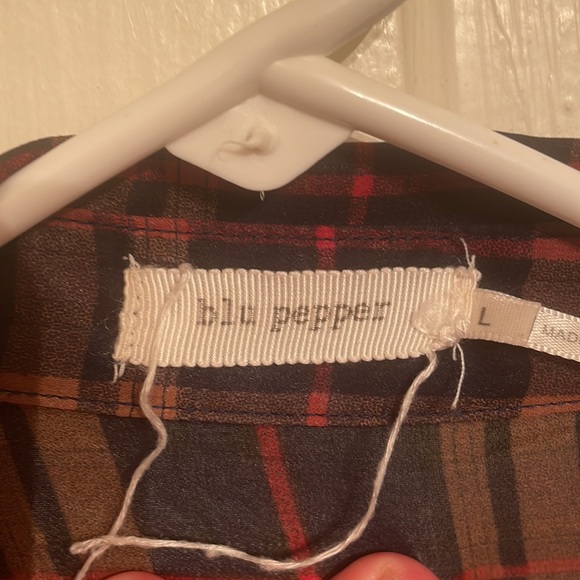 Brown Red and Blue Button Down Shirt - Picture 2 of 4